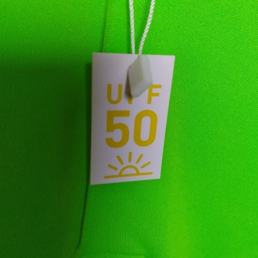 Adidas Golf Neon Green UPF 50 Performance Polo Shirt Size Medium New - Picture 6 of 9